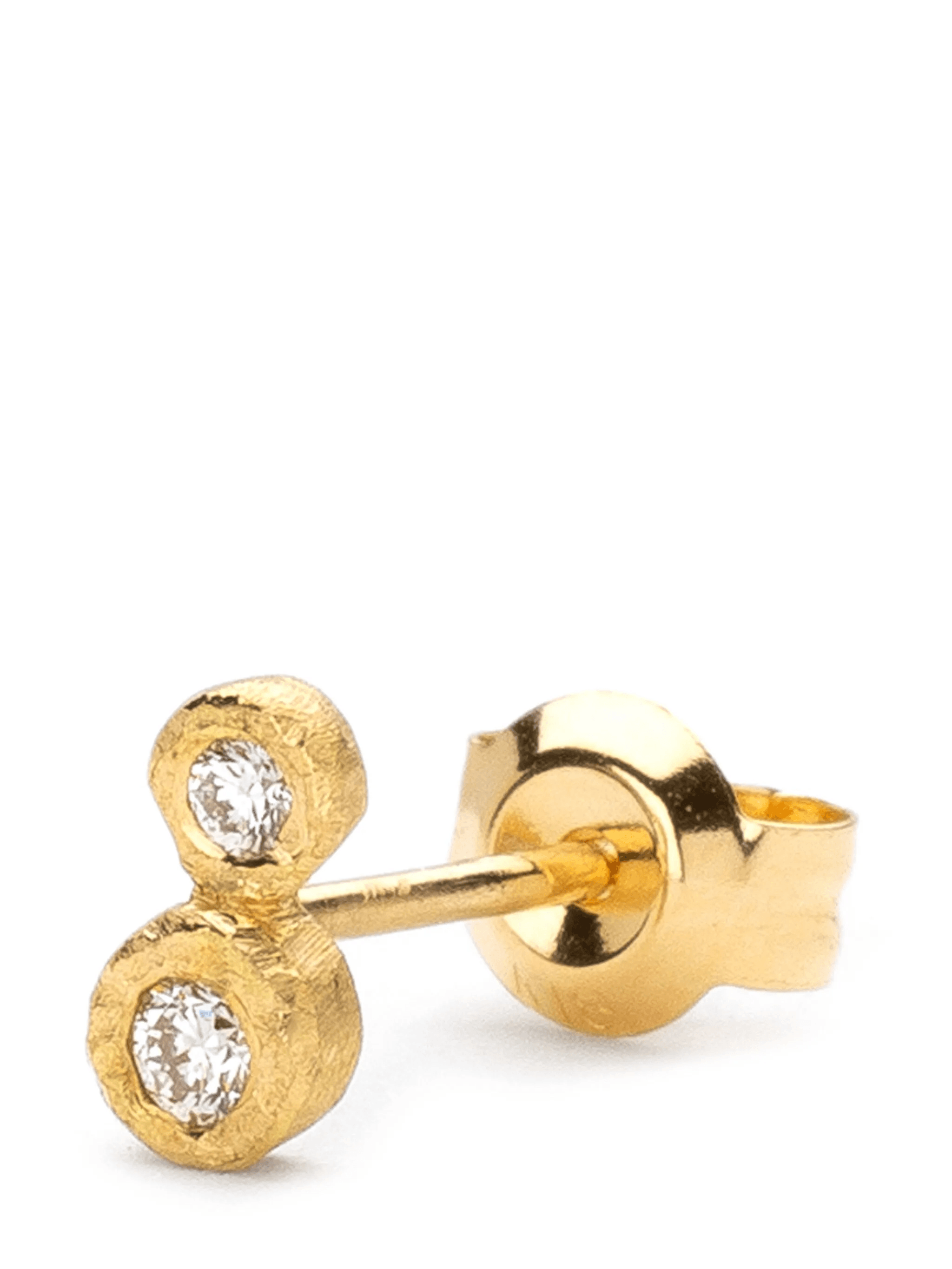 18kt yellow gold diamond stud earring - Image 1