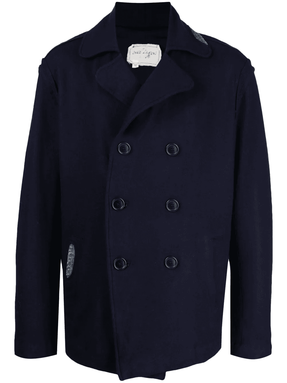 denim-patch double-breasted jacket - Image 1