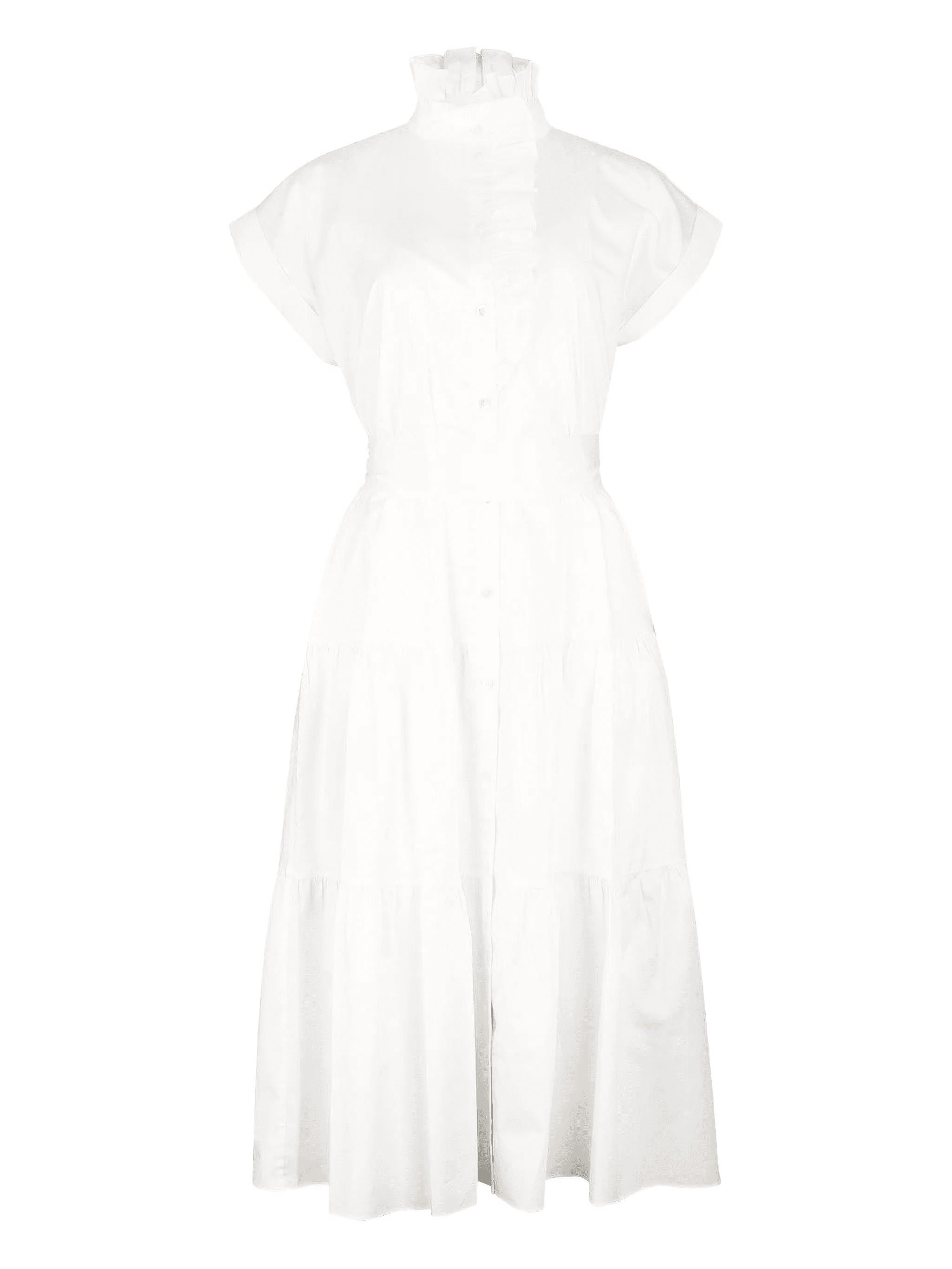 Jonah belted ruffled midi dress - Image 1