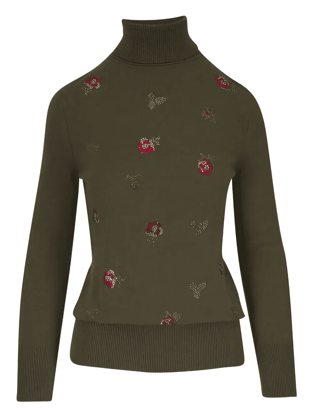 floral-embellished roll-neck sweater - Image 1