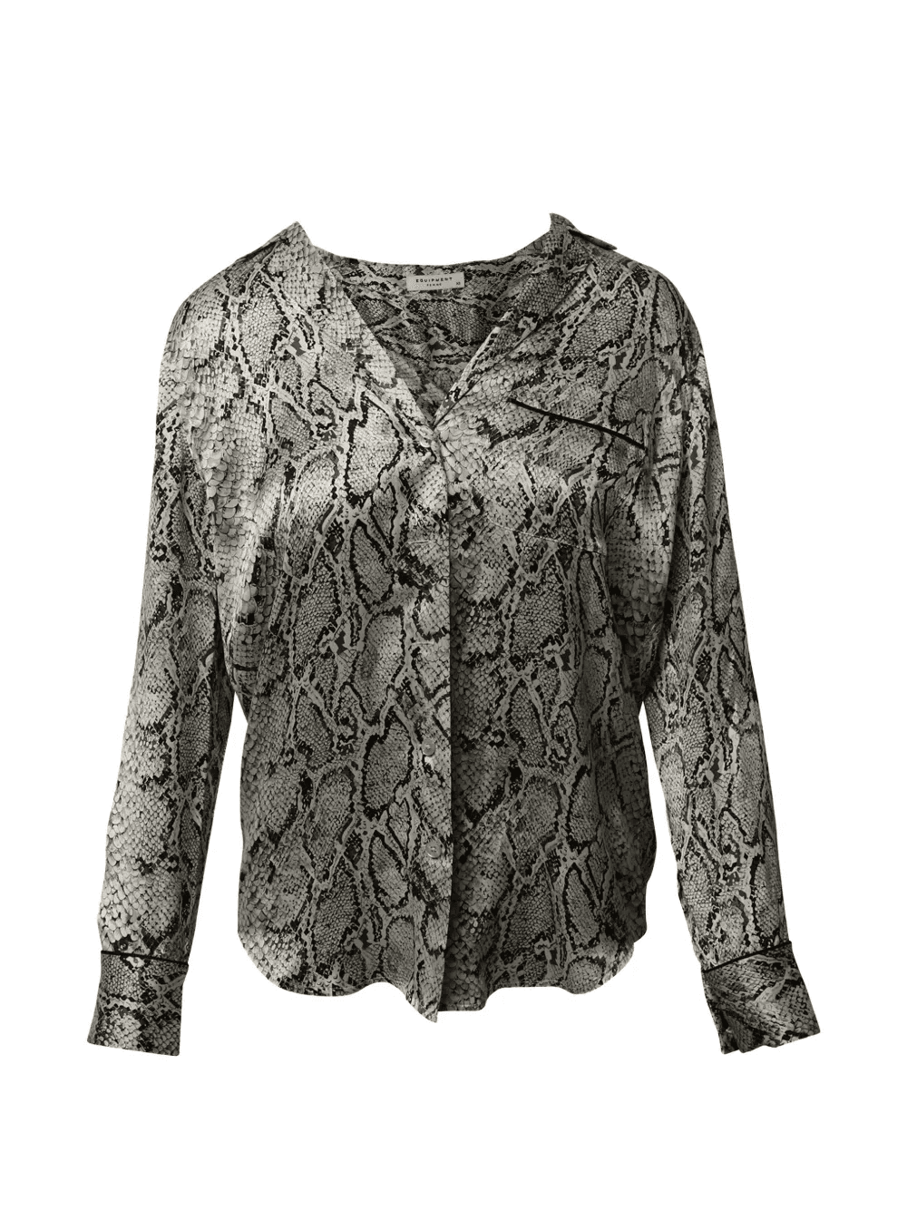 snake-skin print button-down blouse - Image 1