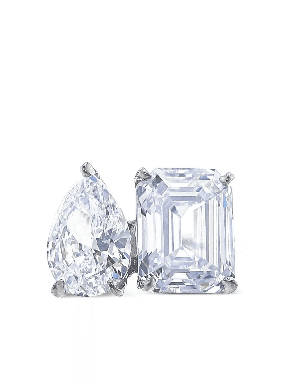 14K white gold Toi et Moi cubic zirconia ring - Image 1