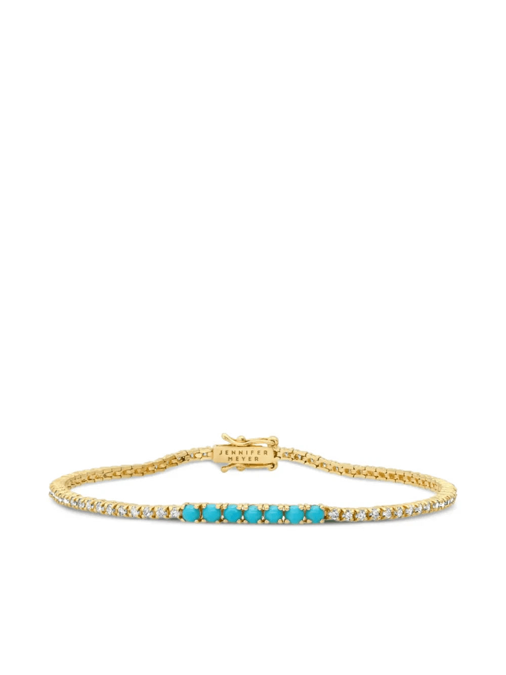 diamond turquoise tennis bracelet - Image 1