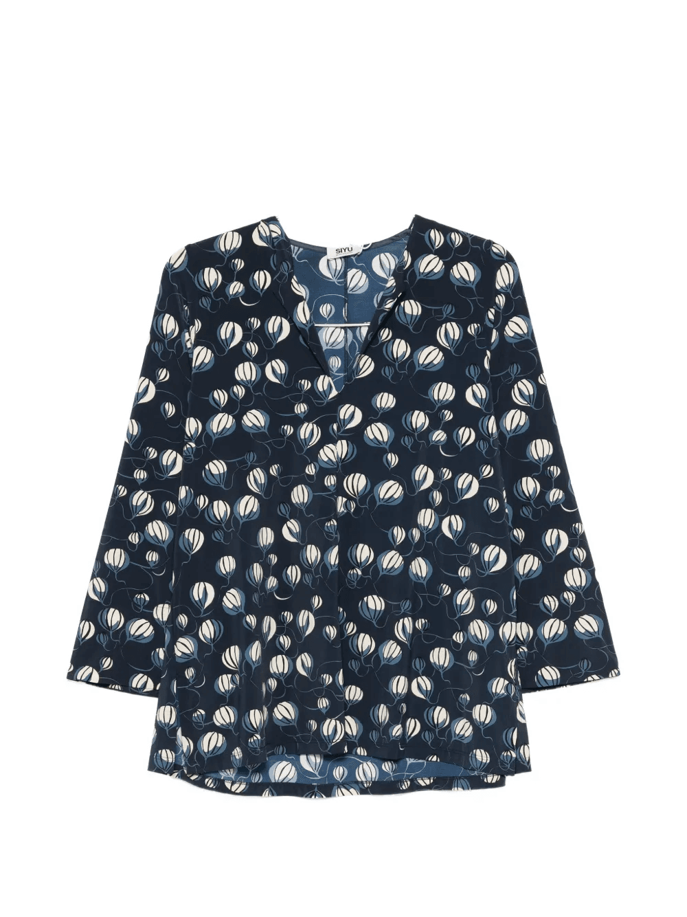 balloon-print V-neck blouse - Image 1