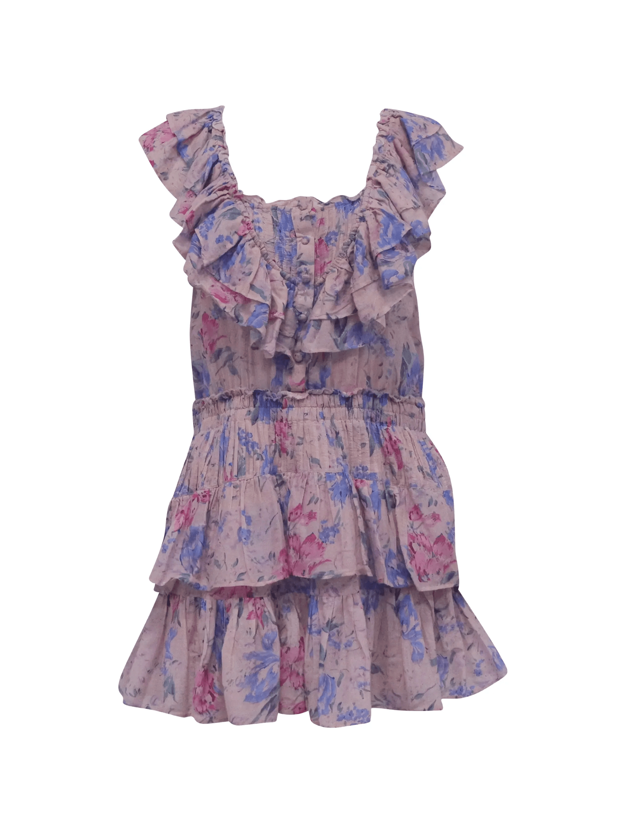 Fatima floral ruffle mini dress - Image 1