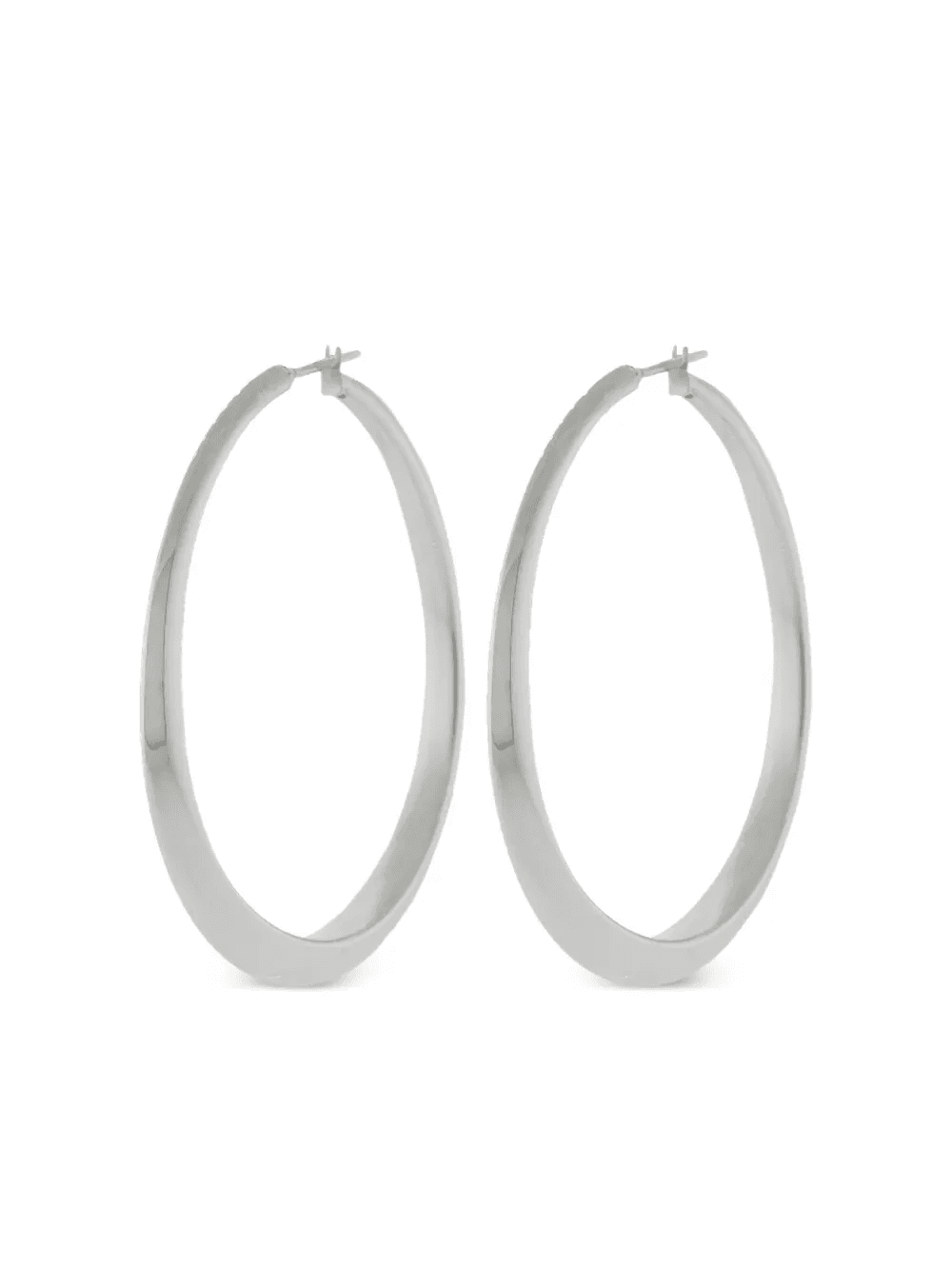 18K white gold oval hoop earrings - Image 1