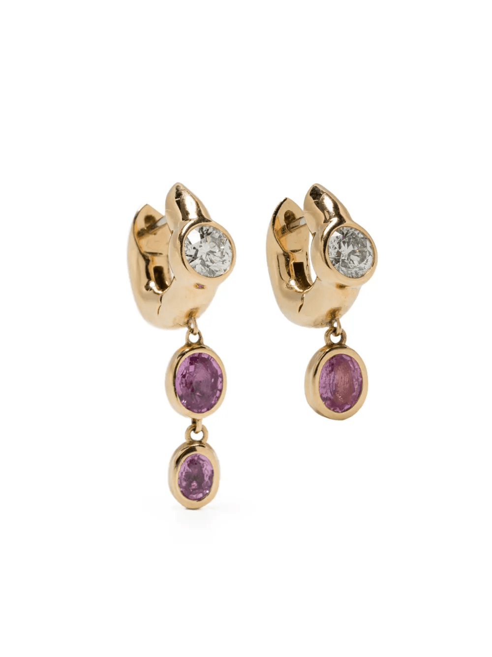 18K yellow gold Tusk Sapphire earrings - Image 1