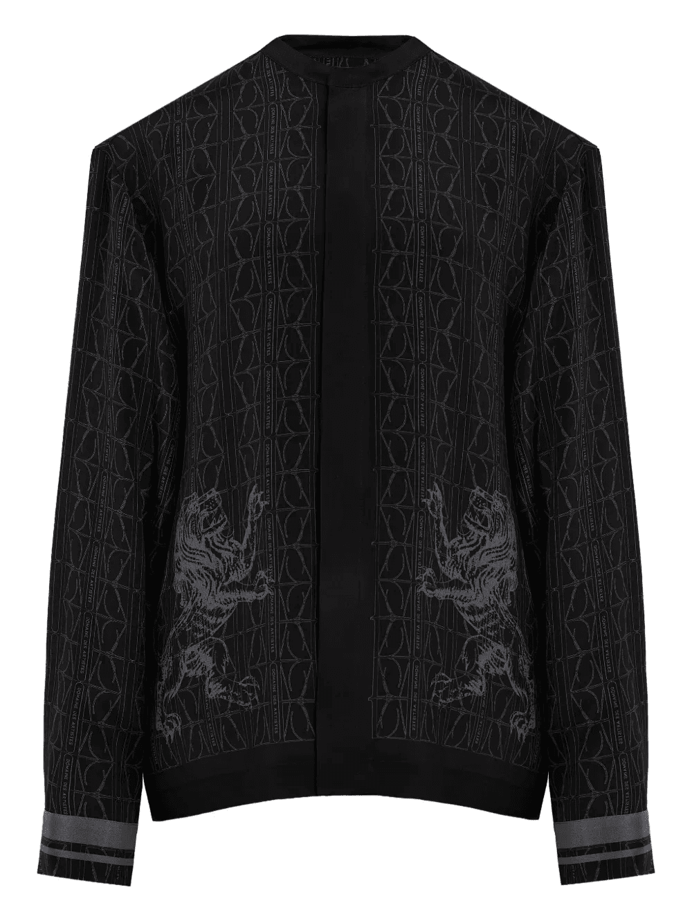 lion-embellished patterned shirt - Image 1