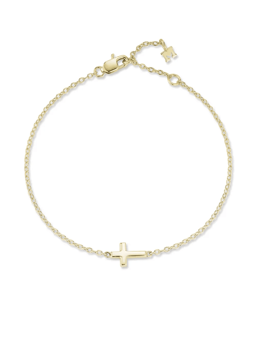 14K yellow gold Mini Cross bracelet - Image 1