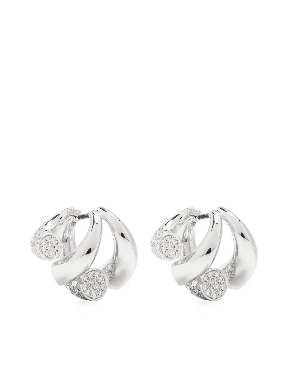 18kt white gold Oera diamond hoop earrings - Image 1