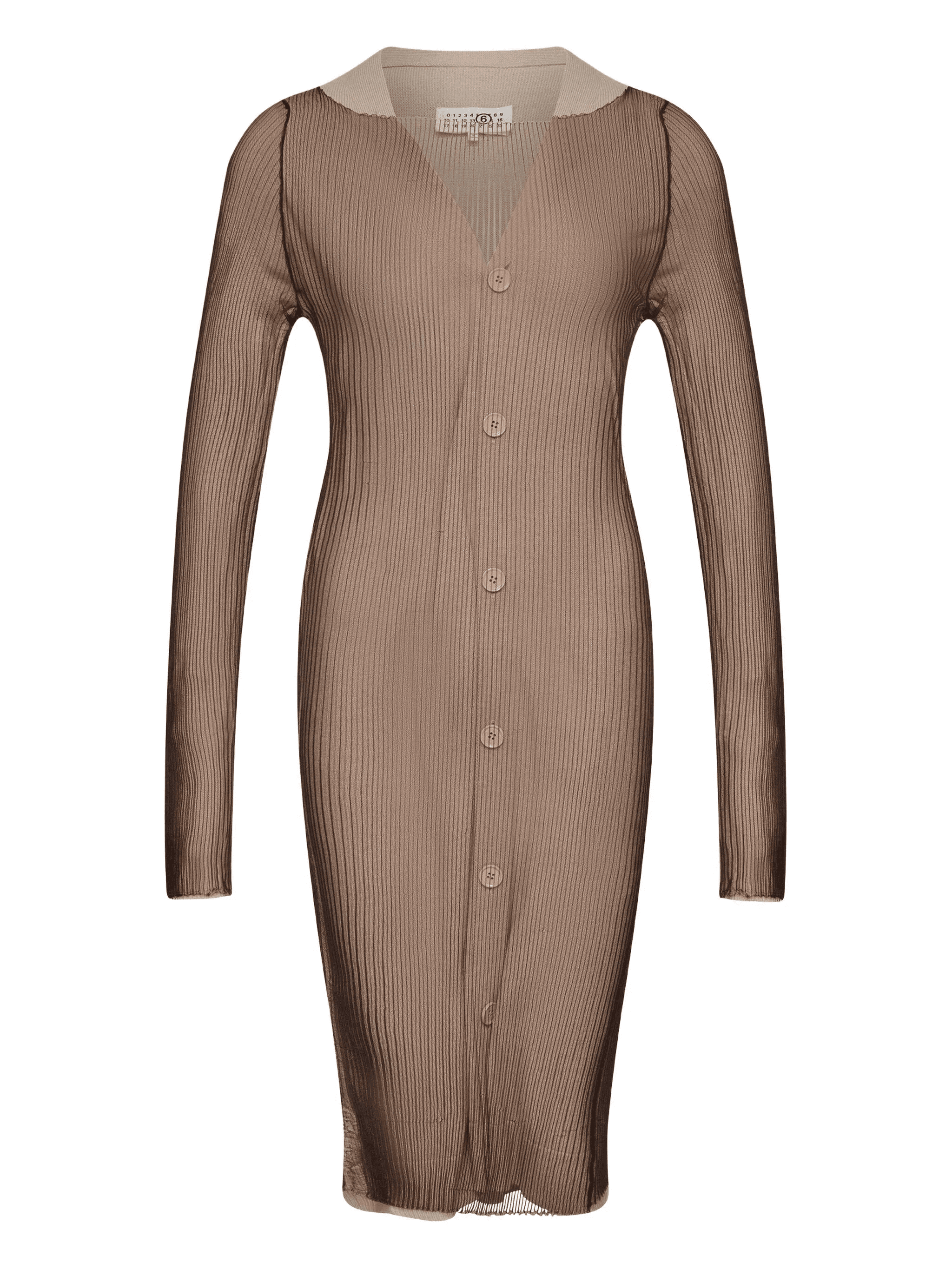 ribbed buttoned cardigan dress - Image 1