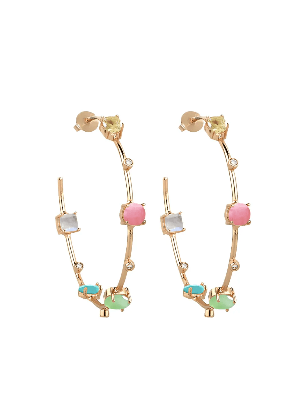 stone hoop earrings - Image 1