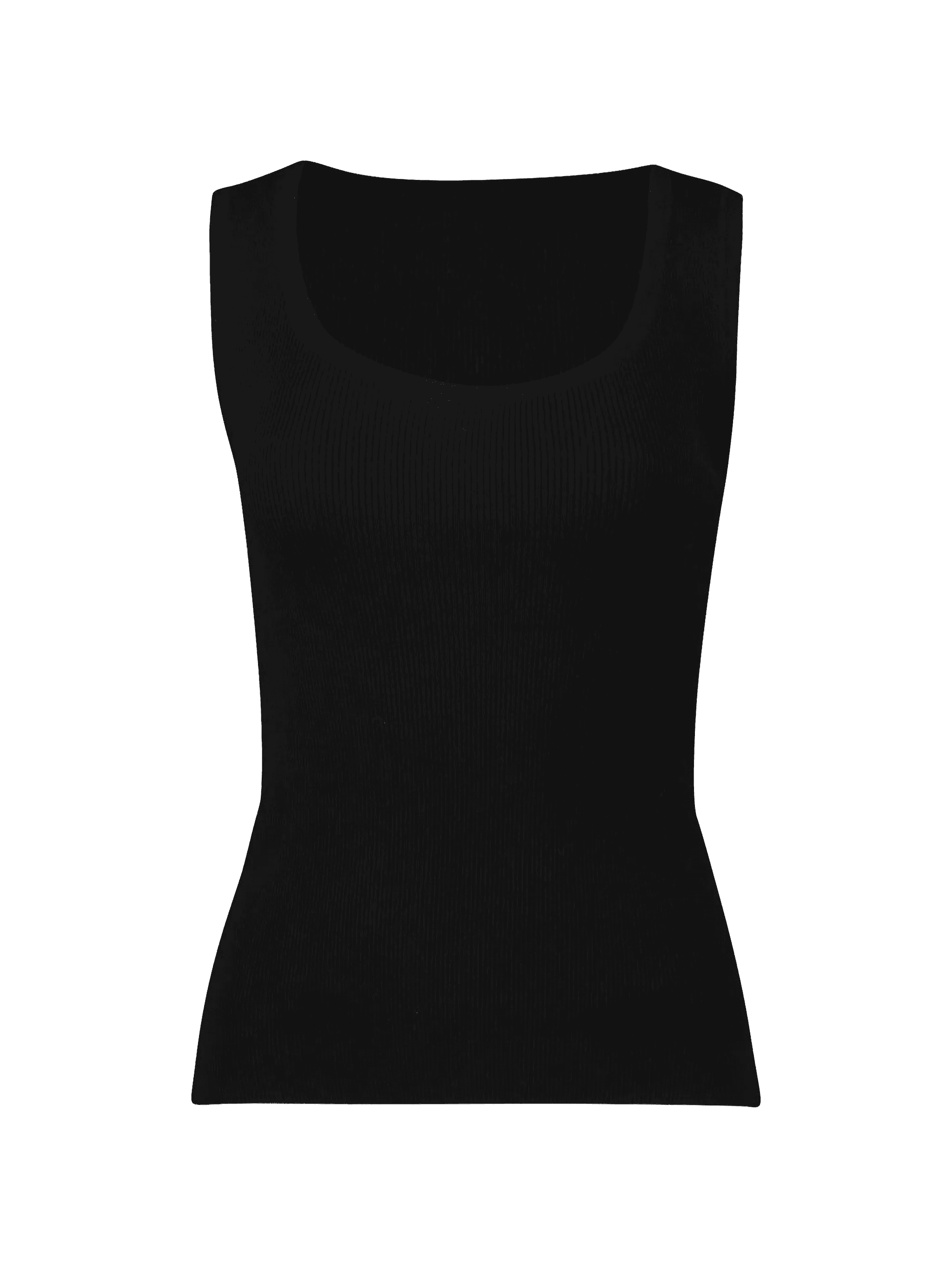 scoop-neck ribbed tank top - Image 1