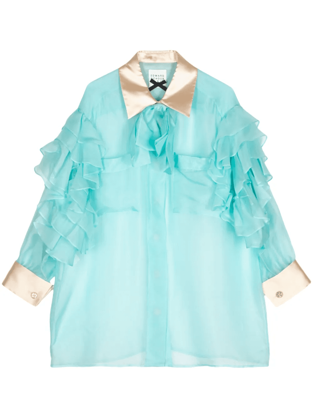 ruffled silk shirt - Image 1