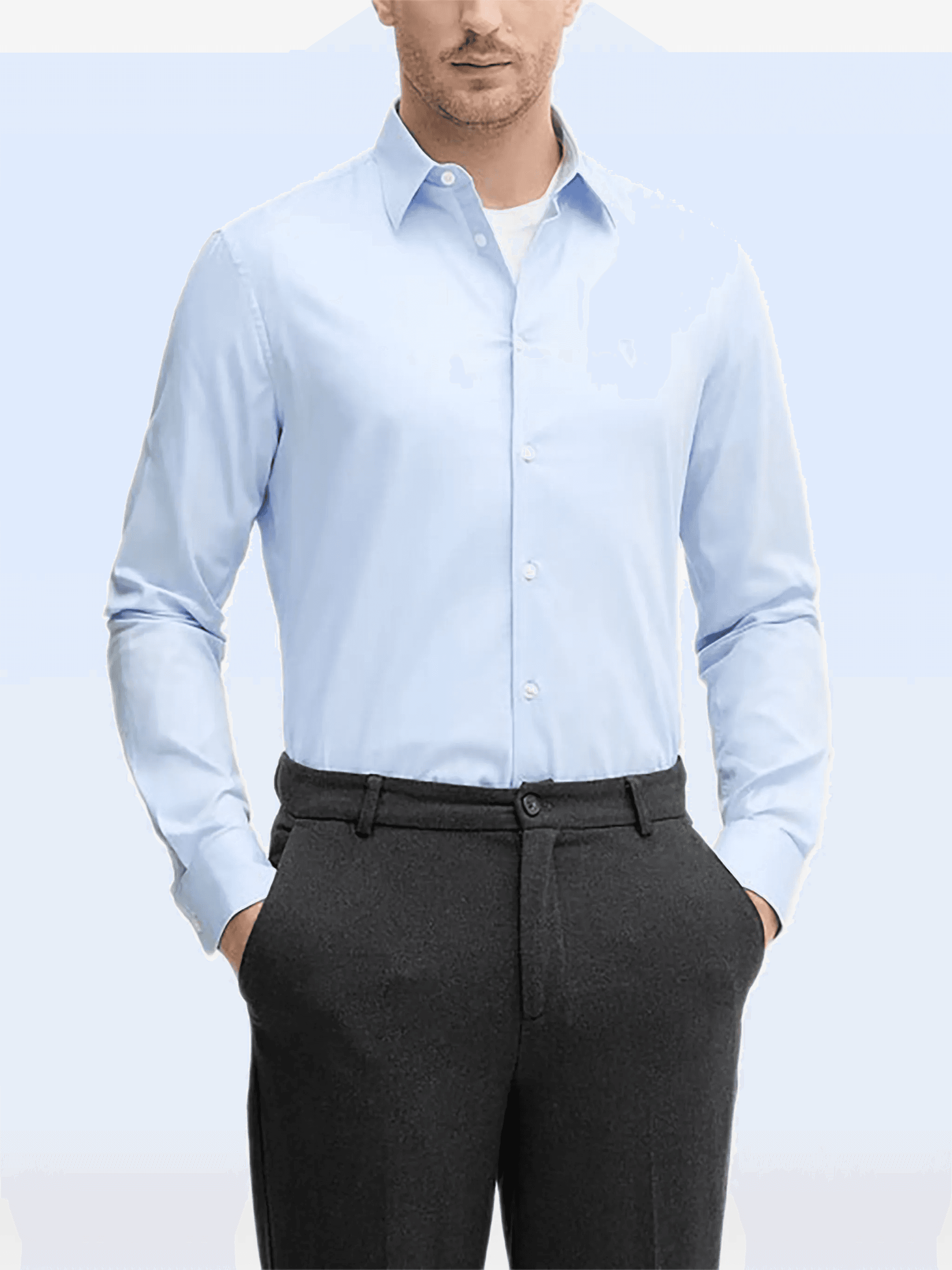 slim-fit buttoned embroidered shirt - Image 1