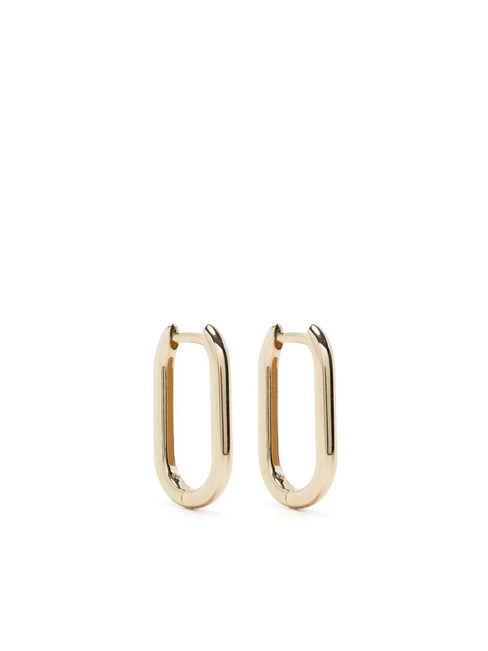 9kt yellow gold oval hoop earrings - Image 1