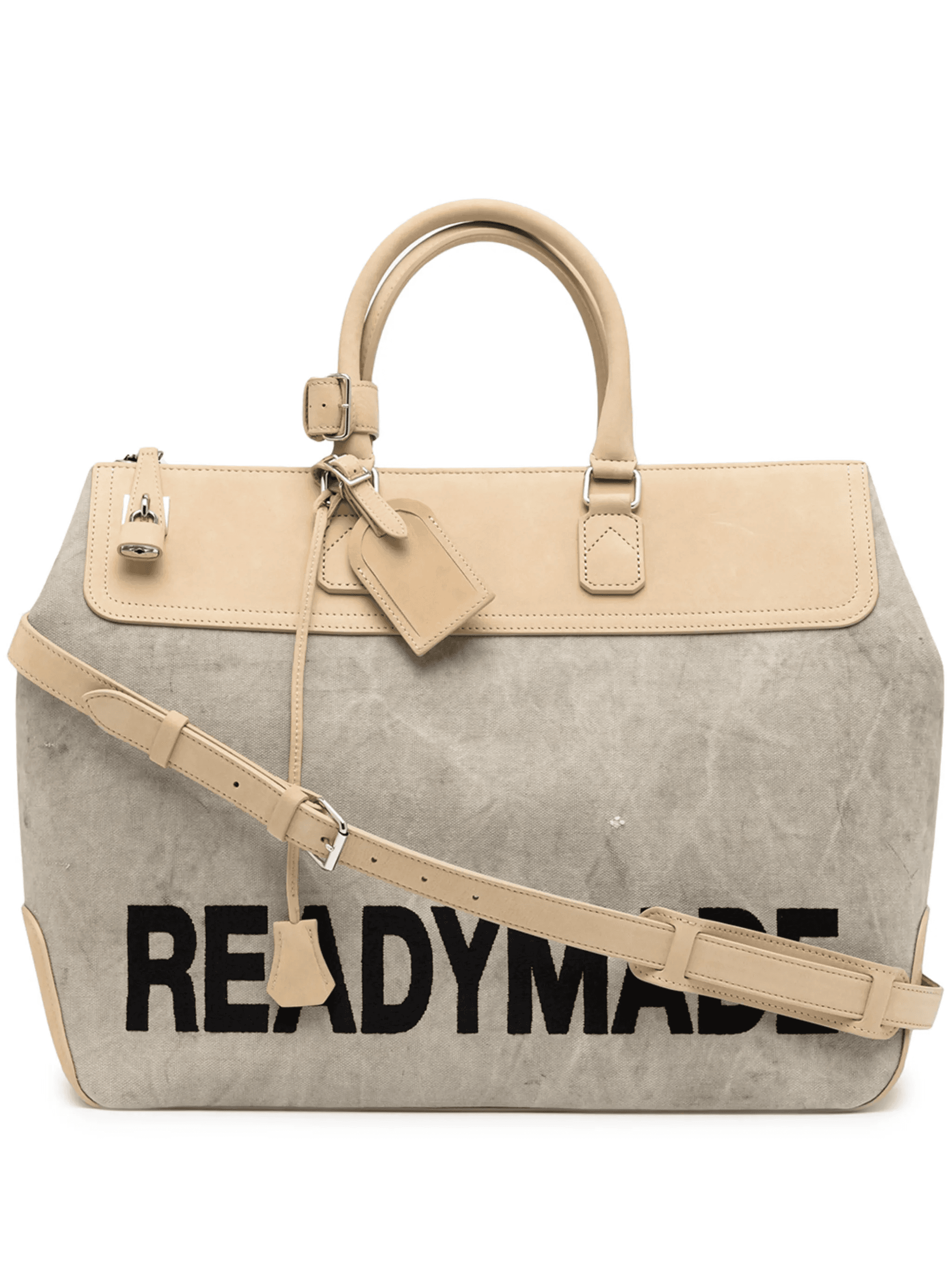 logo-print contrast-panel holdall bag - Image 1