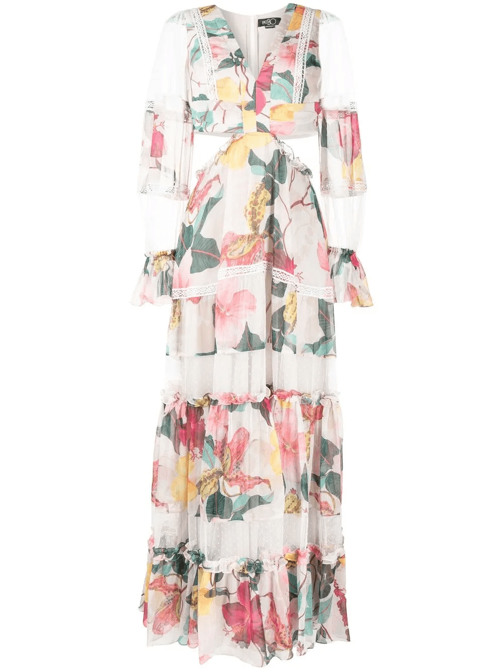 Hibiscus cut-out maxi dress - Image 1