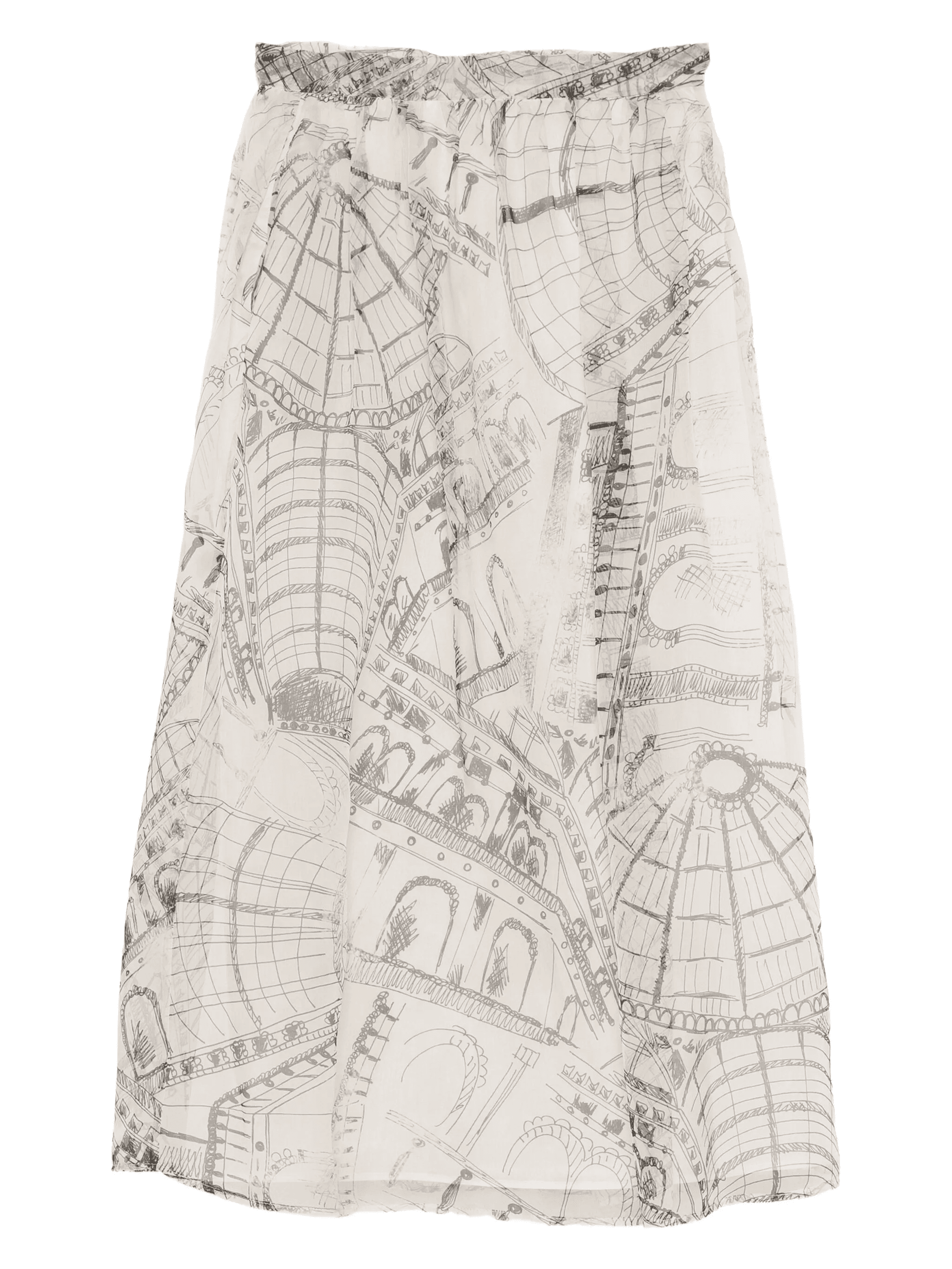 graphic-print silk skirt - Image 1