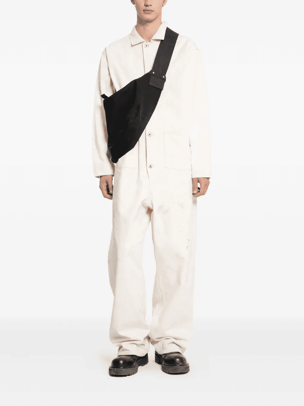 paint-splatter cotton jumpsuit - Image 1