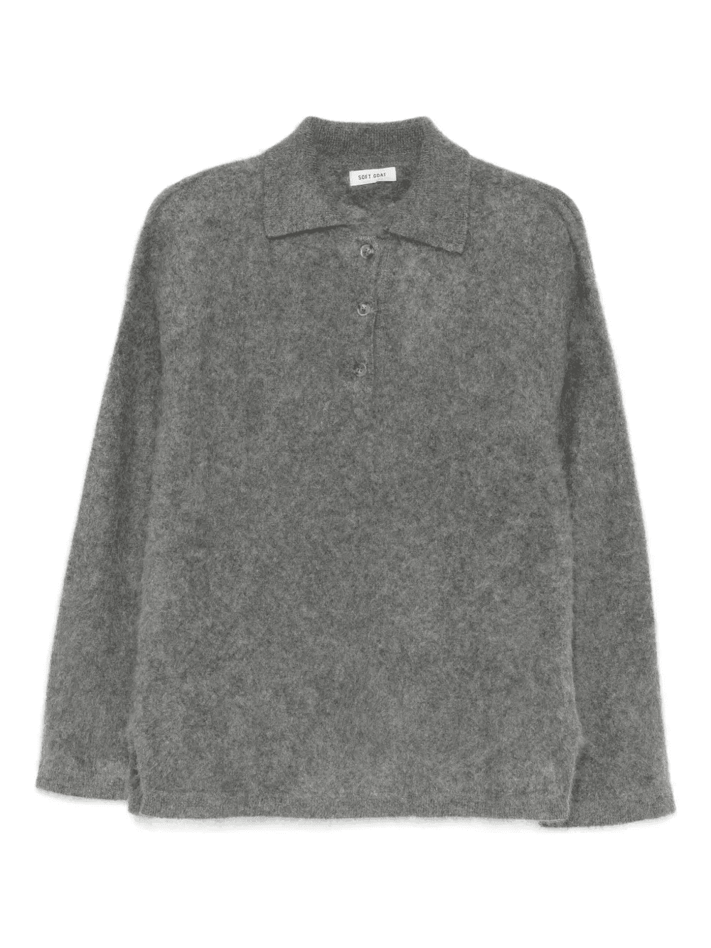 Brushed knit polo shirt - Image 1