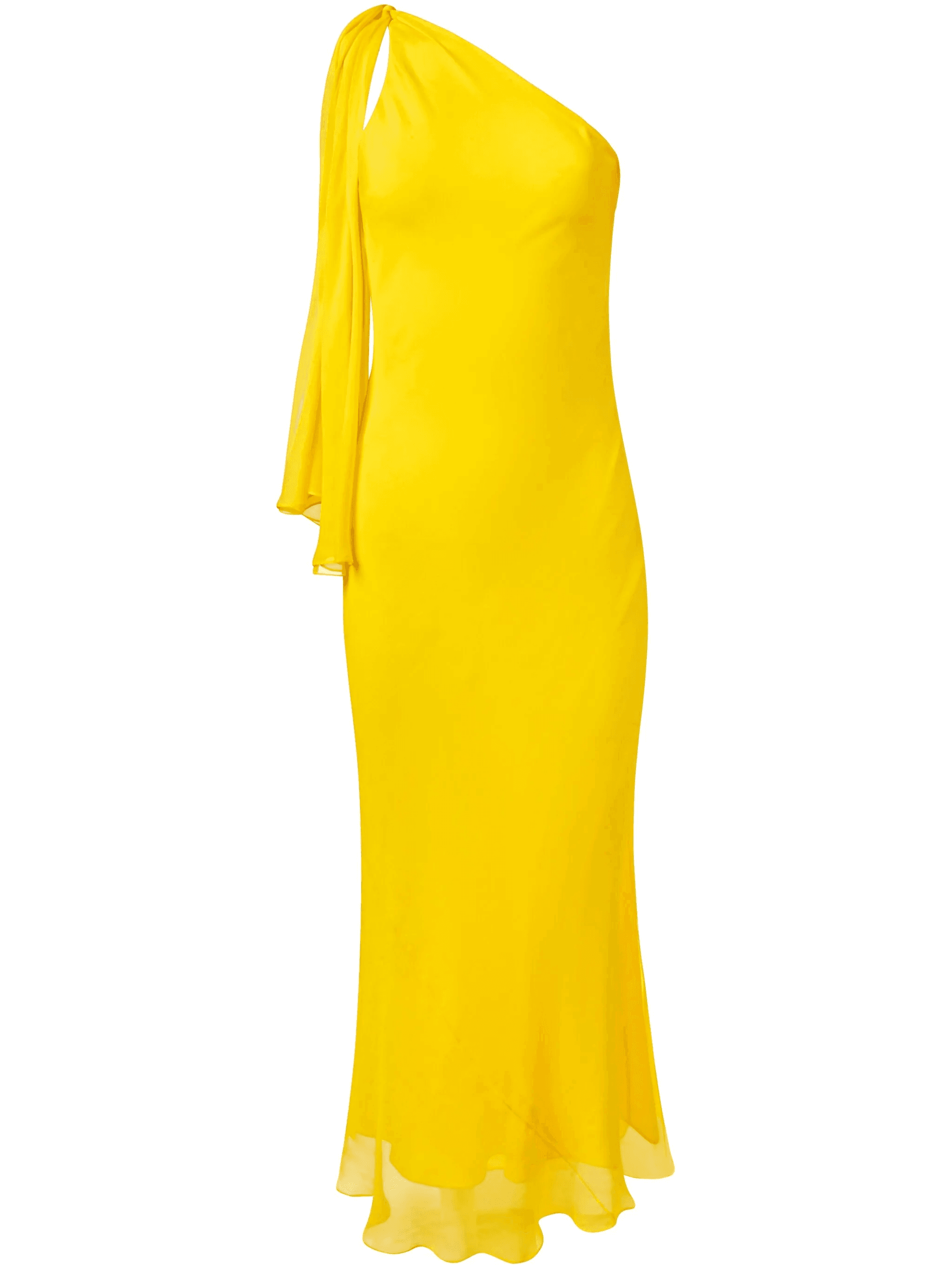 one-shoulder silk dress - Image 1