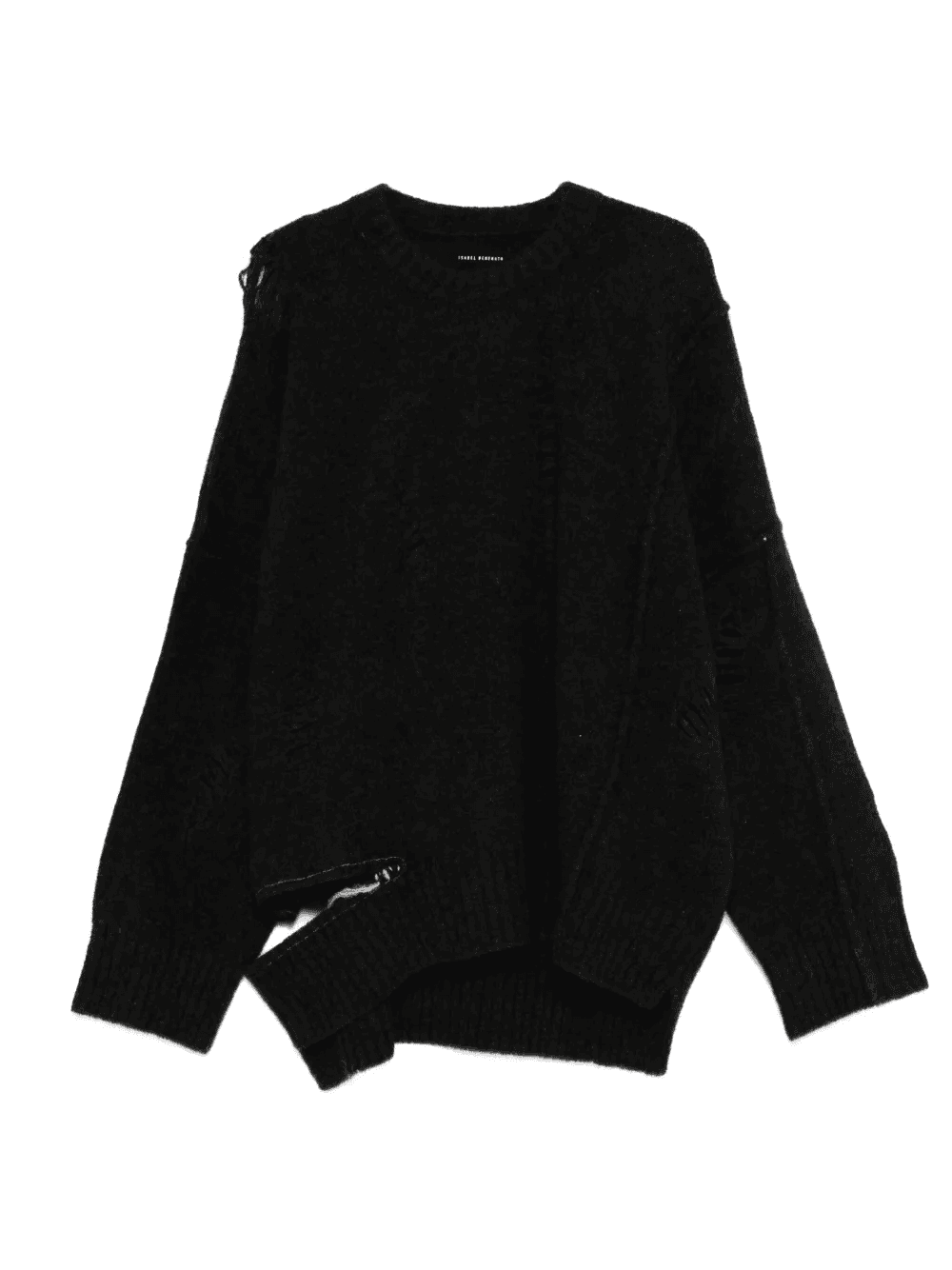 distressed-detail merino-blend sweater - Image 1