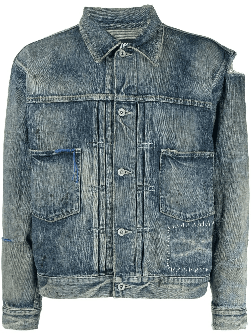 distressed-effect denim jacket - Image 1