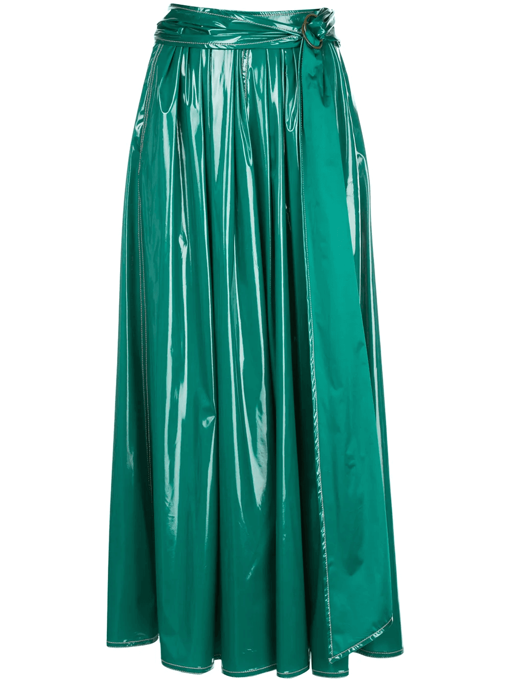 belted long A-line skirt - Image 1
