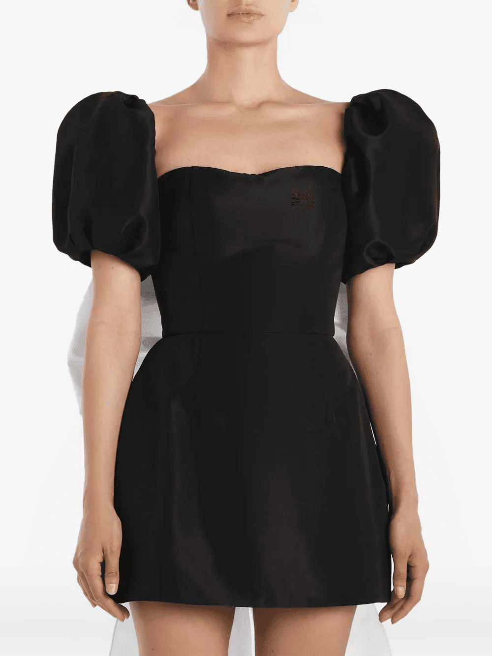 puff-sleeve bow mini dress - Image 1