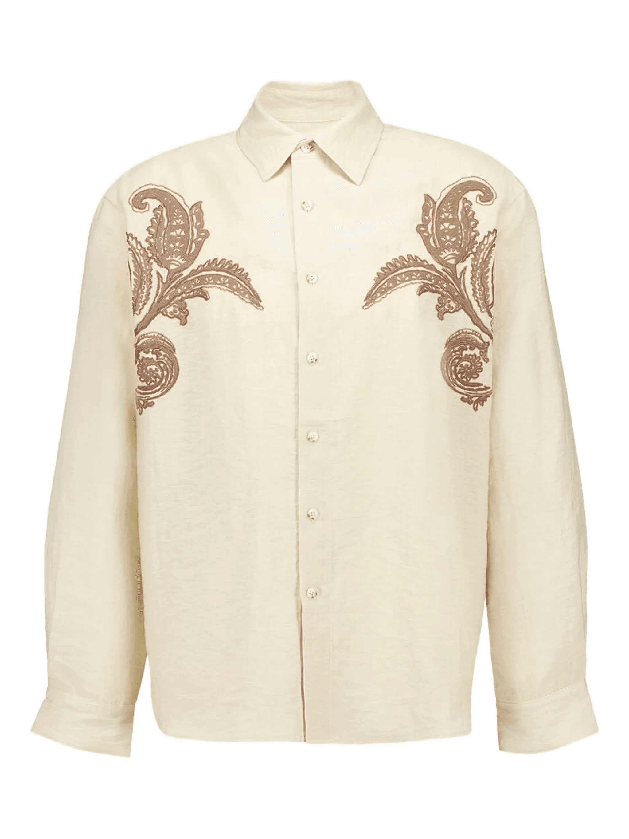 paisley-embroidered long-sleeve shirt - Image 1