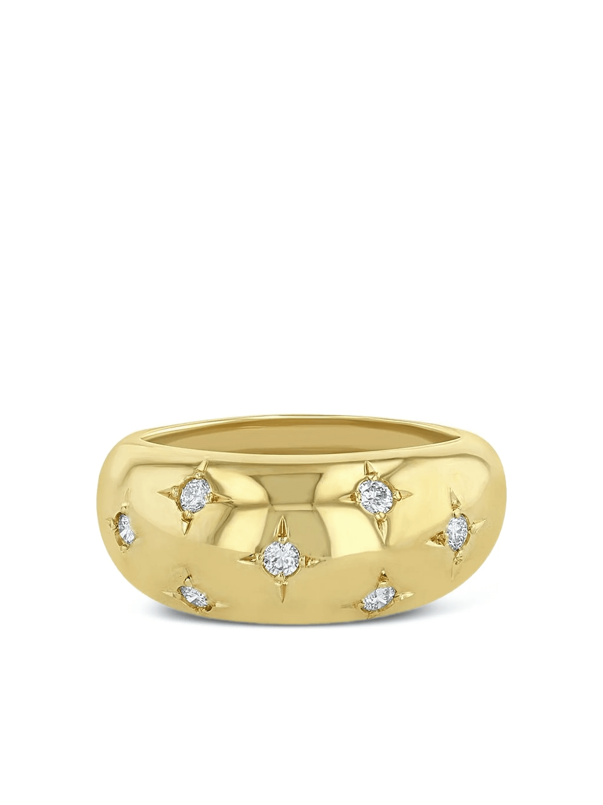 14K yellow gold medium Aura diamond ring - Image 1