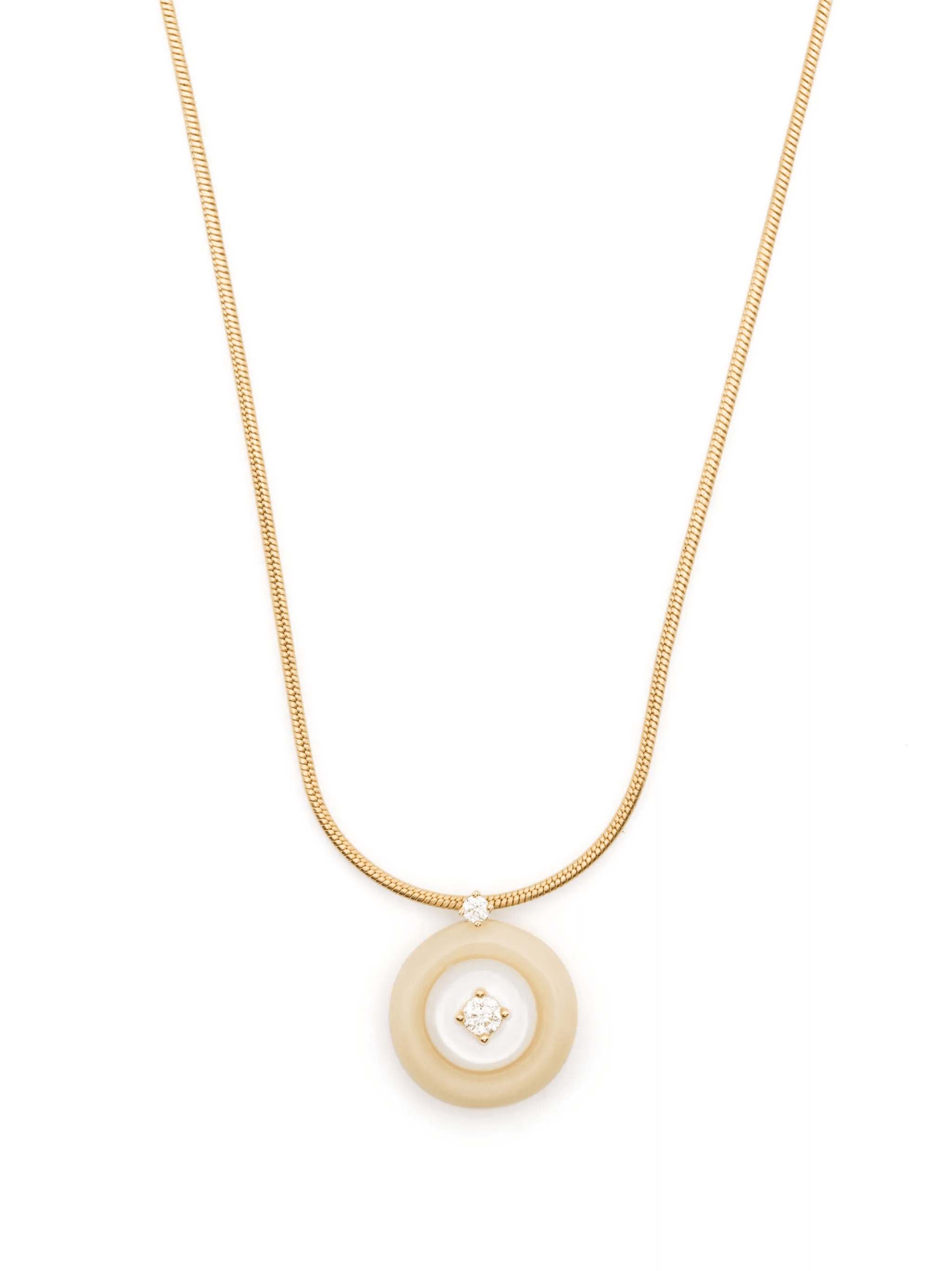 18kt yellow gold Signal diamond and mother of pearl necklace - Image 1