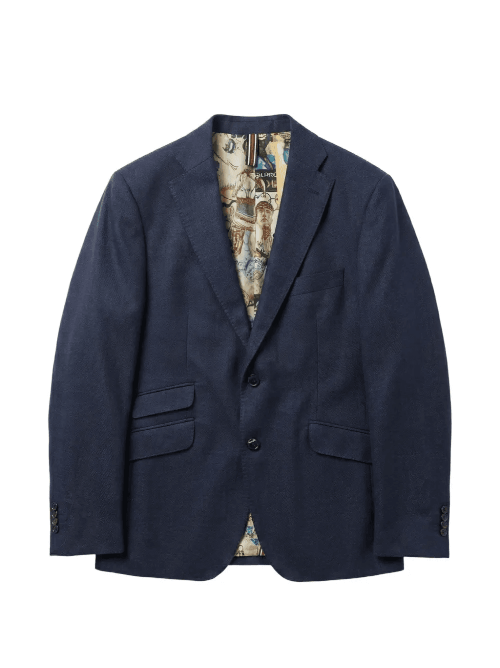 graphic-lining single-breasted blazer - Image 1