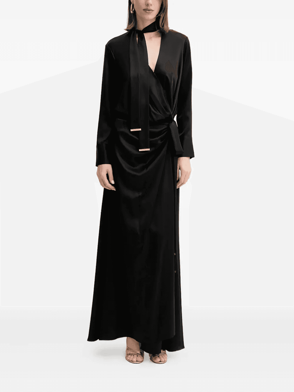 Linda tie-detail wrap maxi dress - Image 1