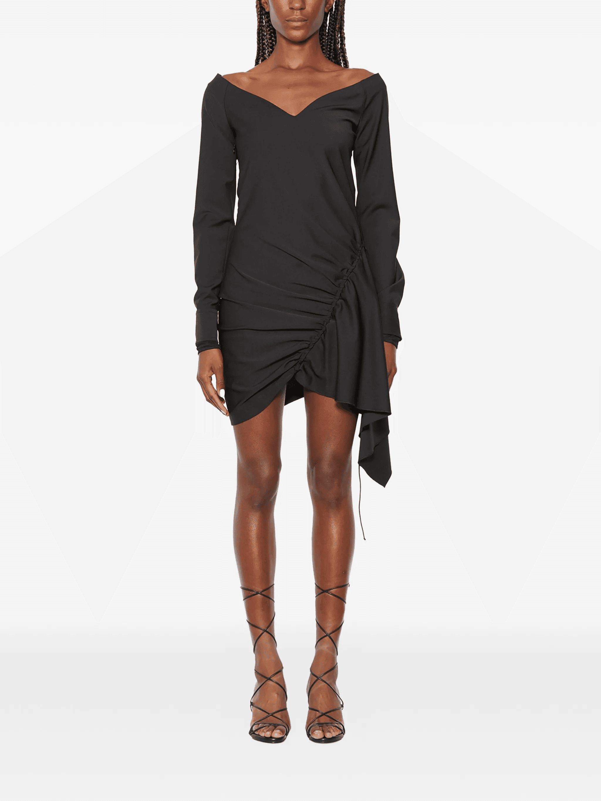 long-sleeves asymmetric dress - Image 1