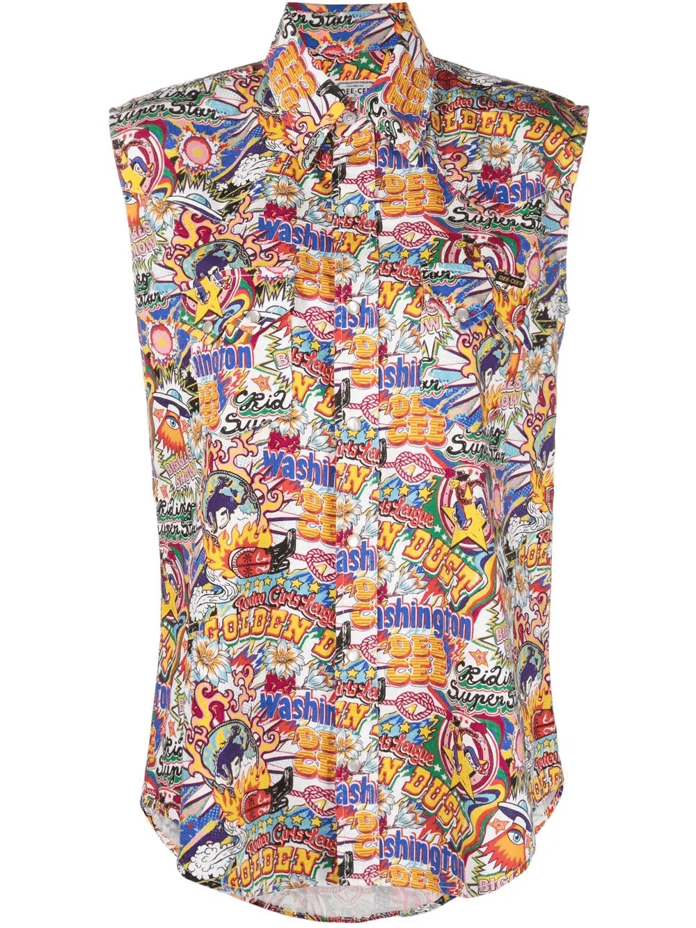 graphic-print sleeveless shirt - Image 1