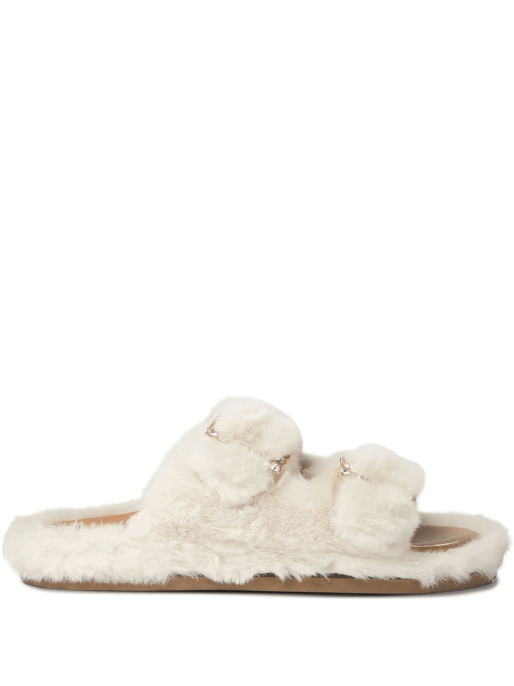 double-buckle fur sandals - Image 1