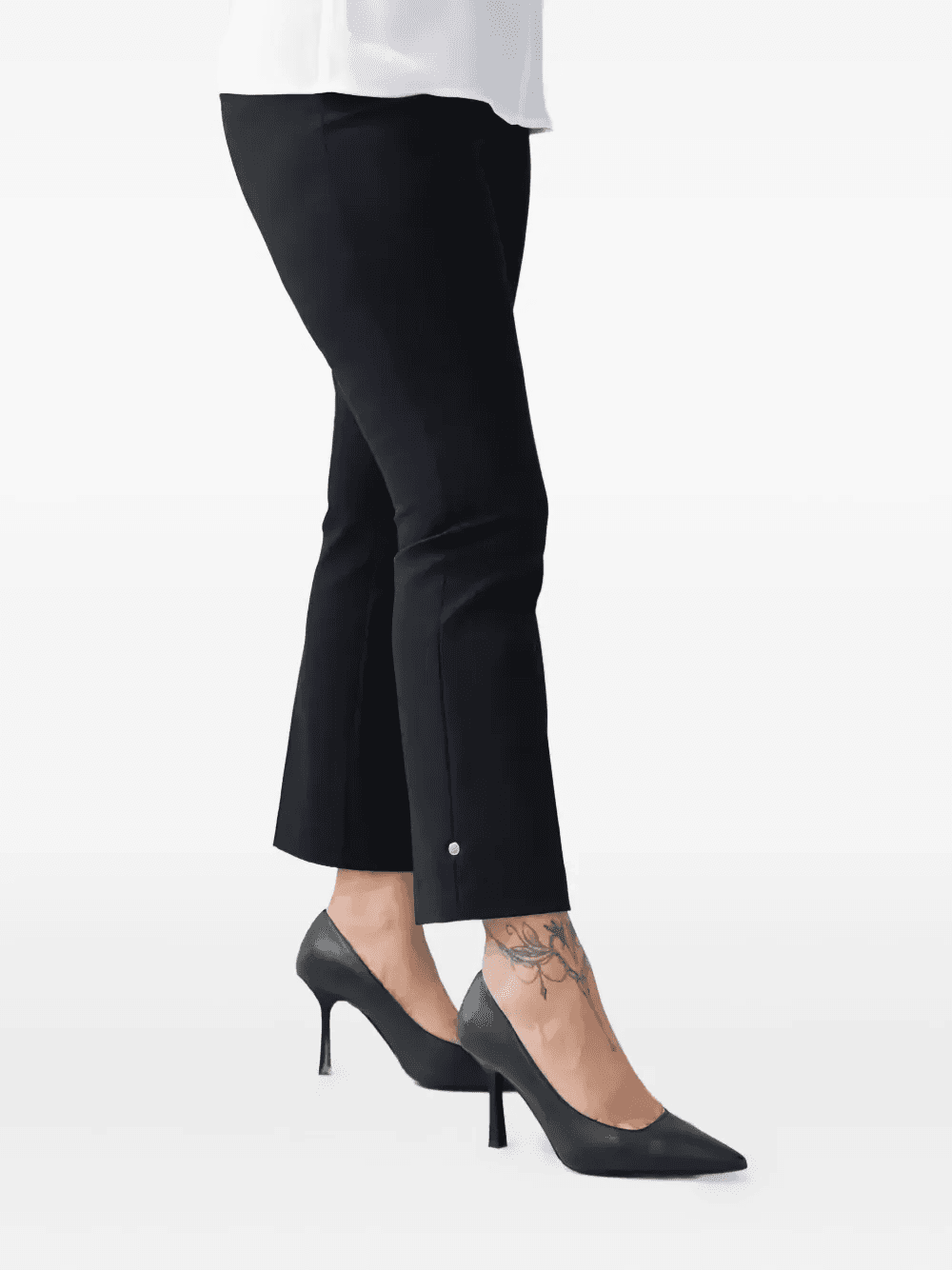 button-fastening flared trousers - Image 1