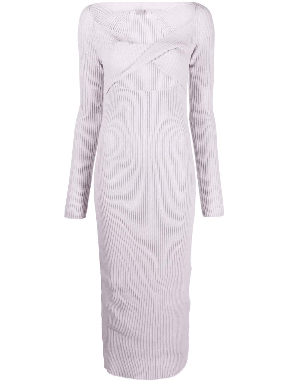cut-out ribbed knit midi dress - Image 1