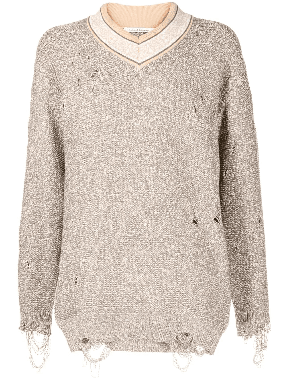 5G distressed V-neck jumper - Image 1