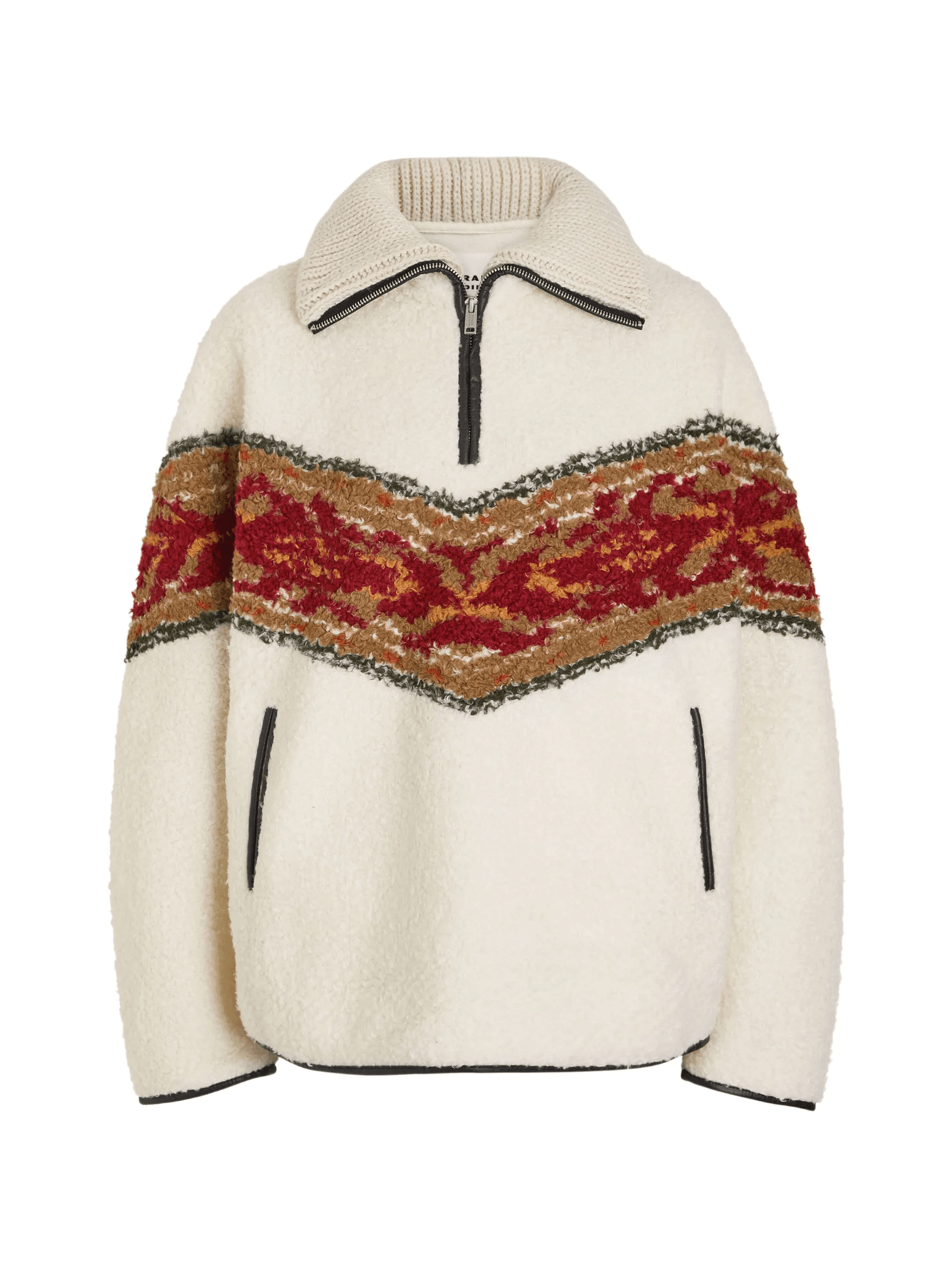 patterned half-zip sweater - Image 1
