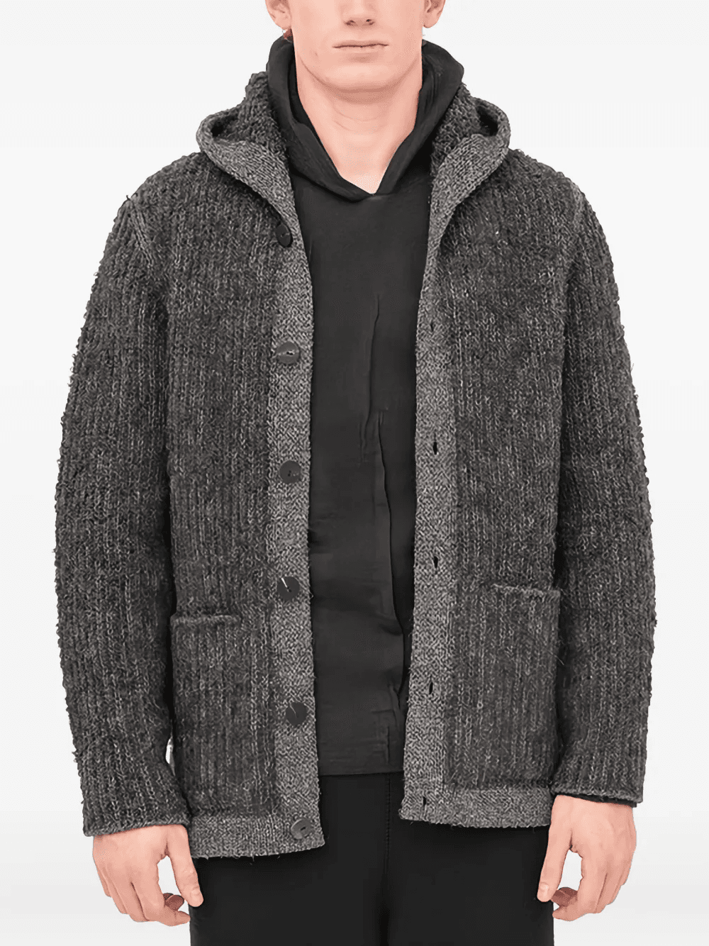 hooded buttoned hoodie - Image 1