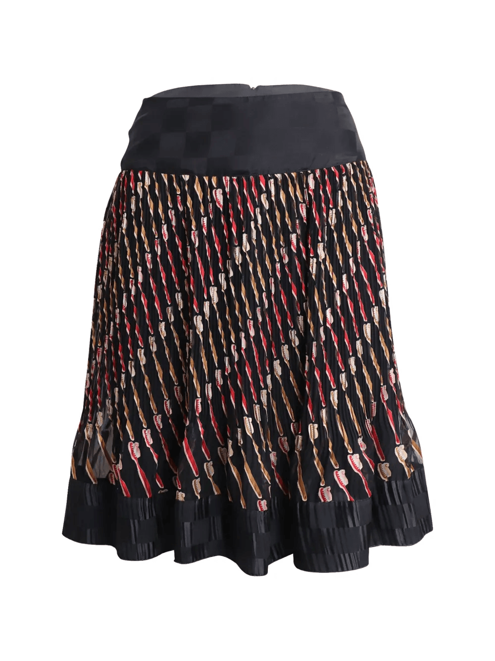 silk pleated print skirt - Image 1
