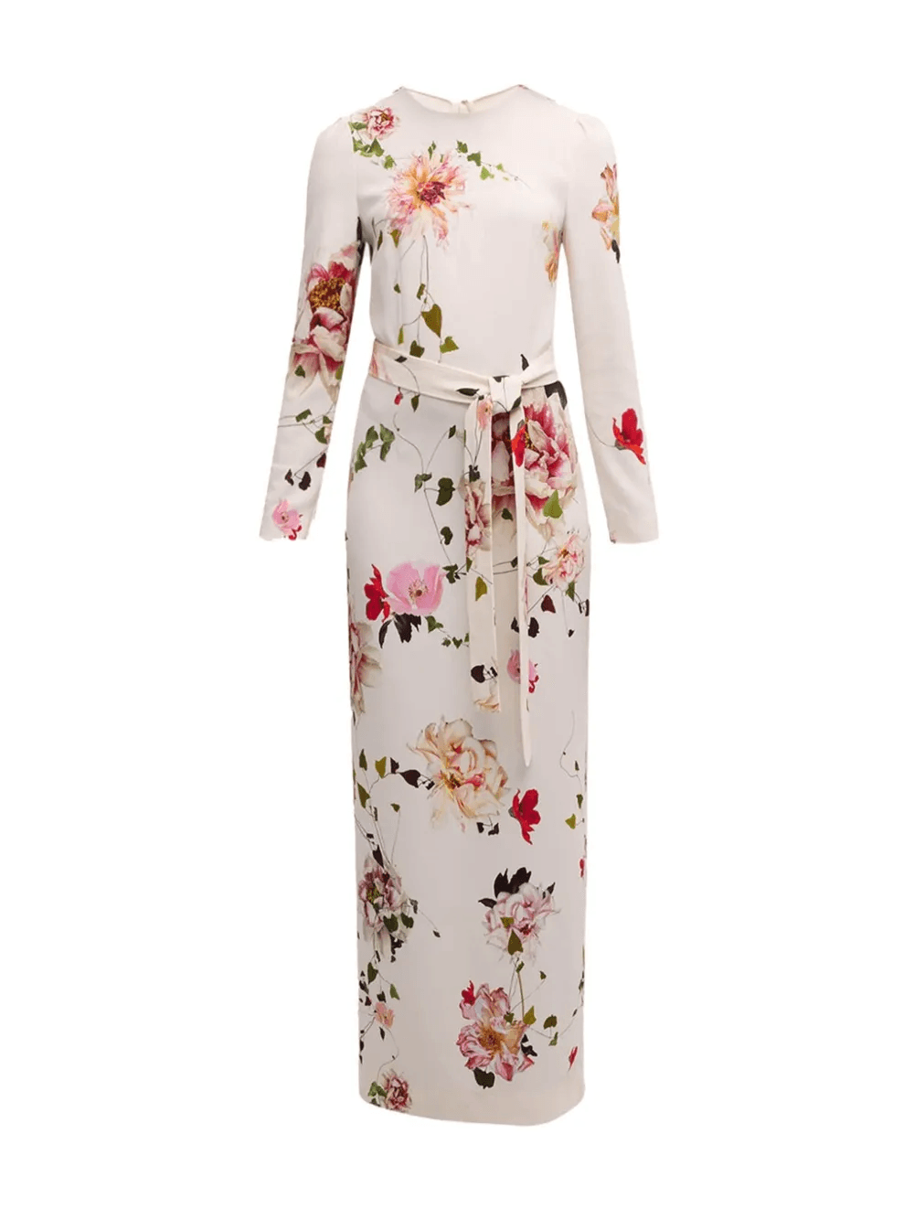 floral-print belted gown - Image 1