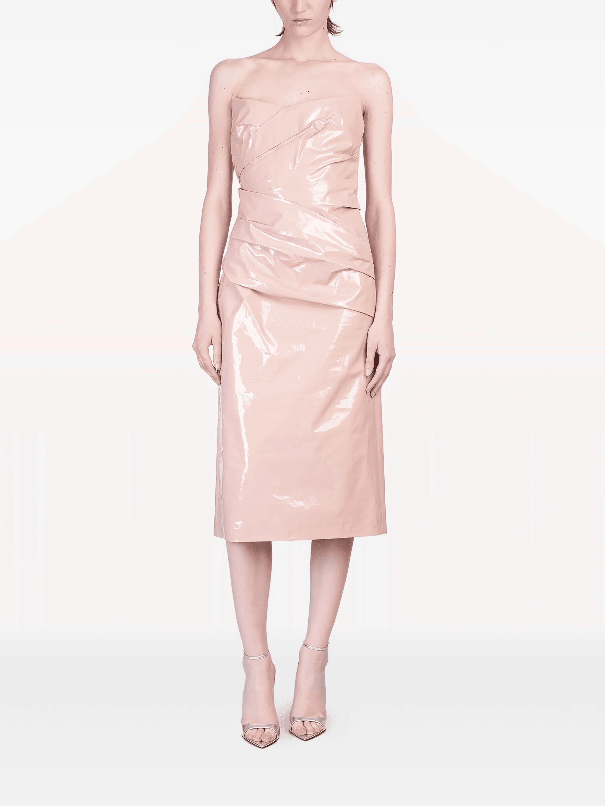 draped bustier midi dress - Image 1