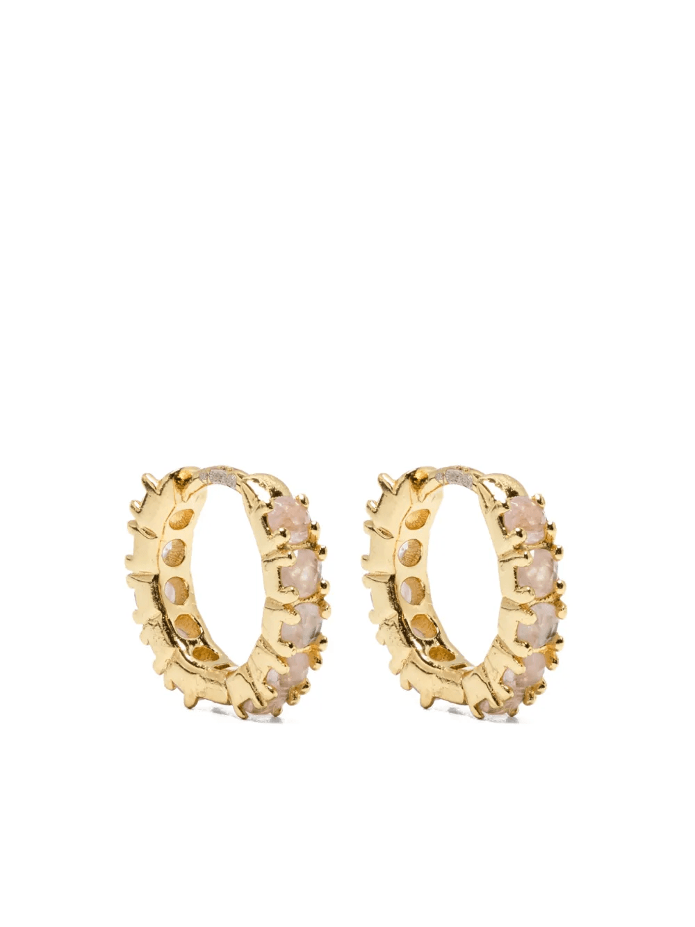 rose-quartz huggie earrings - Image 1