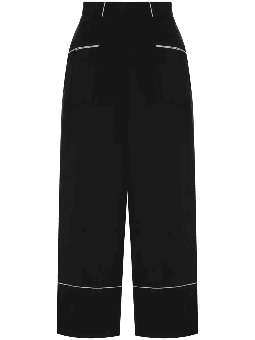 contrast-piping pajama trousers - Image 1