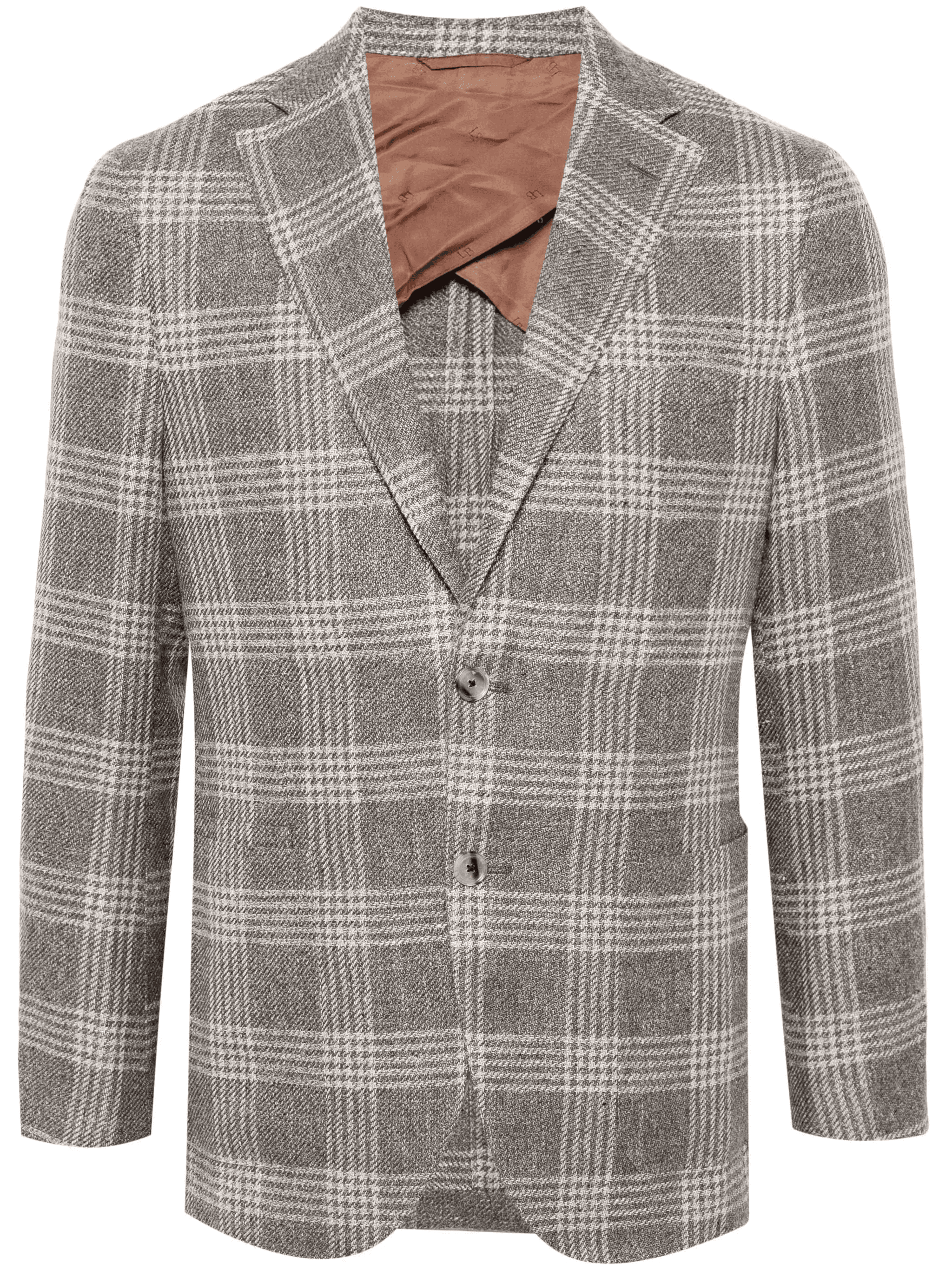 single-breasted tartan-check blazer - Image 1