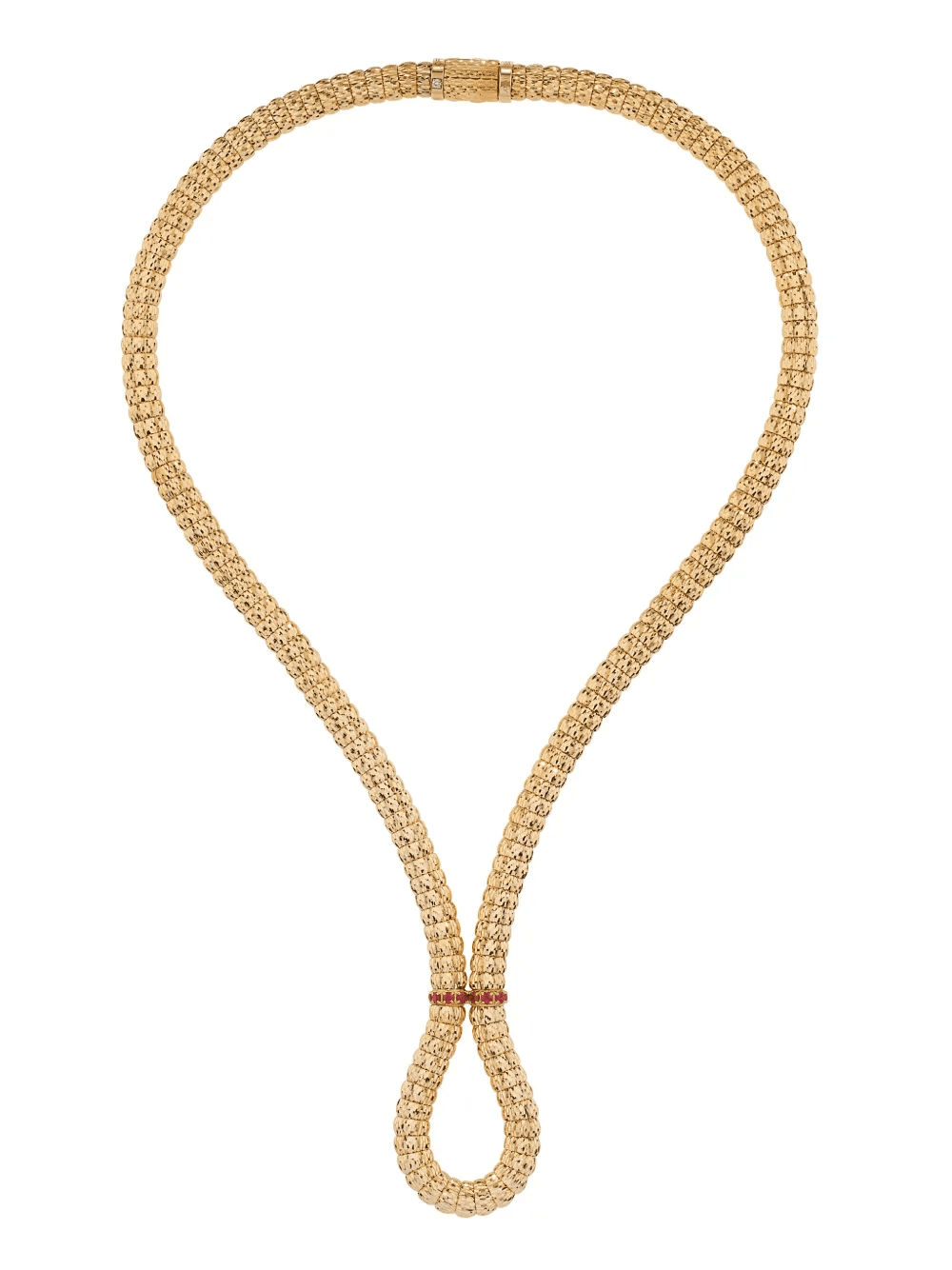 18kt yellow gold Enigma X ruby and diamond necklace - Image 1